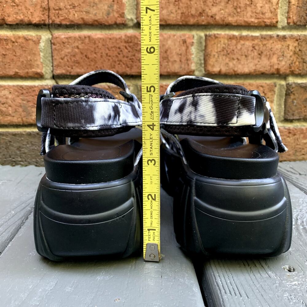 Yoki Platform Sandals Black White Tie Dye Size 39 US 8.5 - Picture 4 of 8